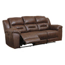  Manufacturer Color_Chocolate Motion Type_Power Recline -- Signature Design by Ashley Stoneland Reclining Leather Look Sofa IMAGE 2