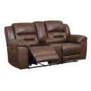  Manufacturer Color_Chocolate Motion Type_Power Recline -- Signature Design by Ashley Stoneland Reclining Leather Look Loveseat with Console IMAGE 2