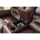  Manufacturer Color_Chocolate Motion Type_Power Recline -- Signature Design by Ashley Stoneland Reclining Leather Look Loveseat with Console IMAGE 6