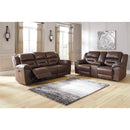  Manufacturer Color_Chocolate Motion Type_Power Recline -- Signature Design by Ashley Stoneland Reclining Leather Look Loveseat with Console IMAGE 7