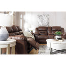 Manufacturer Color_Chocolate Motion Type_Power Recline -- Signature Design by Ashley Stoneland Reclining Leather Look Loveseat with Console IMAGE 8