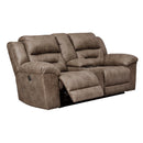  Manufacturer Color_Fossil Motion Type_Power Recline -- Stoneland 3990596 Double Reclining Power Loveseat with Console IMAGE 2
