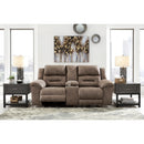  Manufacturer Color_Fossil Motion Type_Power Recline -- Stoneland 3990596 Double Reclining Power Loveseat with Console IMAGE 4