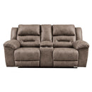  Manufacturer Color_Fossil Motion Type_Reclining -- Stoneland 3990594 Double Reclining Loveseat with Console IMAGE 1