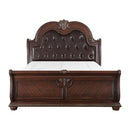  Color_Brown Size_Queen -- Homelegance Cavalier Upholstered Sleigh Bed IMAGE 1