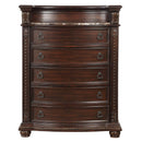 Color_Cherry -- Homelegance Cavalier 5 Drawer Chest IMAGE 1