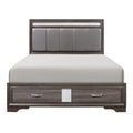  Color_Grey Size_Queen -- Homelegance Luster Upholstered Platform Bed with Storage IMAGE 1