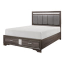  Color_Grey Size_King -- Luster 1505K-1EK* Eastern King Platform Bed with Footboard Storage IMAGE 2