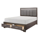  Color_Grey Size_King -- Luster 1505K-1EK* Eastern King Platform Bed with Footboard Storage IMAGE 3