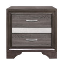  Color_Grey -- Homelegance Luster 2 Drawer Nightstand IMAGE 1