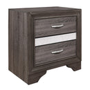  Color_Grey -- Homelegance Luster 2 Drawer Nightstand IMAGE 2