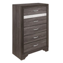  Color_Grey -- Homelegance Luster 5 Drawer Chest IMAGE 2