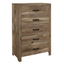  Color_Pine -- Homelegance Mandan 5 Drawer Chest IMAGE 2