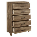  Color_Pine -- Homelegance Mandan 5 Drawer Chest IMAGE 3
