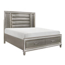  Color_Silver Size_Queen -- Homelegance Tamsin Upholstered Platform Bed with Storage IMAGE 3