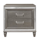  Color_Grey/ Silver -- Homelegance Tamsin 2 Drawer Nightstand IMAGE 1