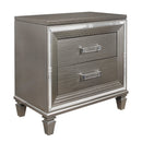  Color_Grey/ Silver -- Homelegance Tamsin 2 Drawer Nightstand IMAGE 2