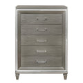  Color_Grey/ Silver -- Homelegance Tamsin 5 Drawer Chest IMAGE 1