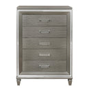  Color_Grey/ Silver -- Homelegance Tamsin 5 Drawer Chest IMAGE 1