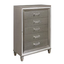  Color_Grey/ Silver -- Homelegance Tamsin 5 Drawer Chest IMAGE 2