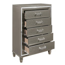  Color_Grey/ Silver -- Homelegance Tamsin 5 Drawer Chest IMAGE 3
