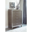  Color_Grey/ Silver -- Homelegance Tamsin 5 Drawer Chest IMAGE 4