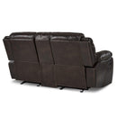  Homelegance Bastrop 8230BRW-2 Double Glider Reclining Love Seat with Center Console IMAGE 3