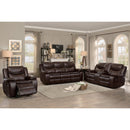  Homelegance Bastrop 8230BRW-2 Double Glider Reclining Love Seat with Center Console IMAGE 5