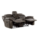  Manufacturer Color_Dark Brown -- Homelegance Madrona Hill Reclining Fabric Loveseat with Console IMAGE 3