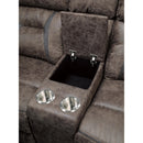  Manufacturer Color_Dark Brown -- Homelegance Madrona Hill Reclining Fabric Loveseat with Console IMAGE 4