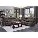  Manufacturer Color_Dark Brown -- Homelegance Madrona Hill Reclining Fabric Sofa IMAGE 4