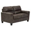  Manufacturer Color_Smoke -- Signature Design by Ashley Navi Stationary Leather Look Loveseat IMAGE 2