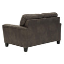  Manufacturer Color_Smoke -- Signature Design by Ashley Navi Stationary Leather Look Loveseat IMAGE 4