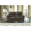  Manufacturer Color_Smoke -- Signature Design by Ashley Navi Stationary Leather Look Loveseat IMAGE 5