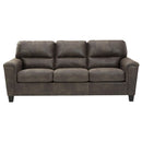  Manufacturer Color_Smoke -- Signature Design by Ashley Navi Stationary Leather Look Sofa IMAGE 1