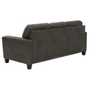  Manufacturer Color_Smoke -- Signature Design by Ashley Navi Stationary Leather Look Sofa IMAGE 4