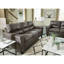  Manufacturer Color_Smoke -- Signature Design by Ashley Navi Stationary Leather Look Sofa IMAGE 6