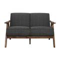 Manufacturer Color_Dark grey -- Homelegance Damala Stationary Fabric Loveseat IMAGE 1