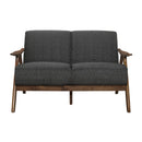  Manufacturer Color_Dark grey -- Homelegance Damala Stationary Fabric Loveseat IMAGE 1