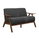  Manufacturer Color_Dark grey -- Homelegance Damala Stationary Fabric Loveseat IMAGE 2