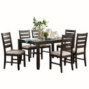  Homelegance Blair 5709 7 pc Dinette Set - Brown IMAGE 1