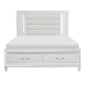  Color_White Size_California King -- Tamsin 1616WK-1CK* California King Platform Bed with LED Lighting and Footboard Storage IMAGE 1