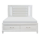  Color_White Size_Queen -- Tamsin 1616W-1* Queen Platform Bed with LED Lighting and Footboard Storage IMAGE 1