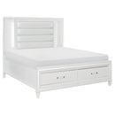  Color_White Size_Queen -- Tamsin 1616W-1* Queen Platform Bed with LED Lighting and Footboard Storage IMAGE 2