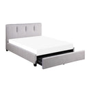  Color_Grey Size_Queen -- Aitana 1632-1DW* Queen Platform Bed with Storage Drawer IMAGE 1