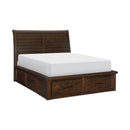  Color_Brown Size_Queen -- Logandale 1559-1* Queen Platform Bed with Storage Footboard and Side Rails IMAGE 2
