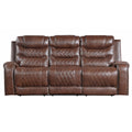  Manufacturer Color_Brown Motion Type_Reclining -- Homelegance Putnam Reclining Leather Look Sofa IMAGE 1