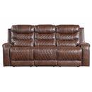  Manufacturer Color_Brown Motion Type_Reclining -- Homelegance Putnam Reclining Leather Look Sofa IMAGE 1