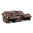  Manufacturer Color_Brown Motion Type_Reclining -- Homelegance Putnam Reclining Leather Look Sofa IMAGE 4