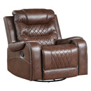  Manufacturer Color_Brown Motion Type_Manual -- Homelegance Putnam Leather Look Recliner IMAGE 2
